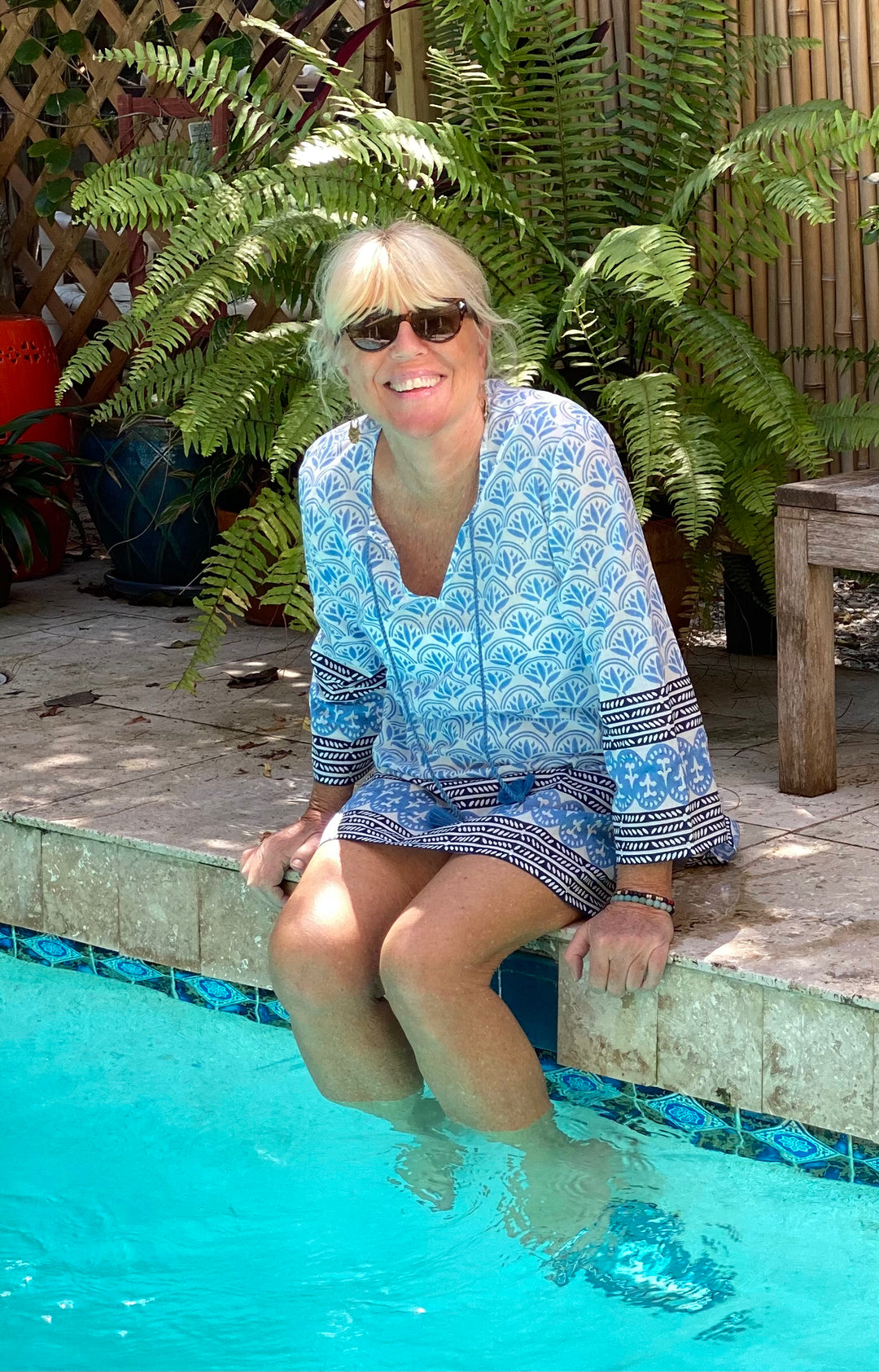 Ananda Tunic - Lotus Print | Cotton Voile