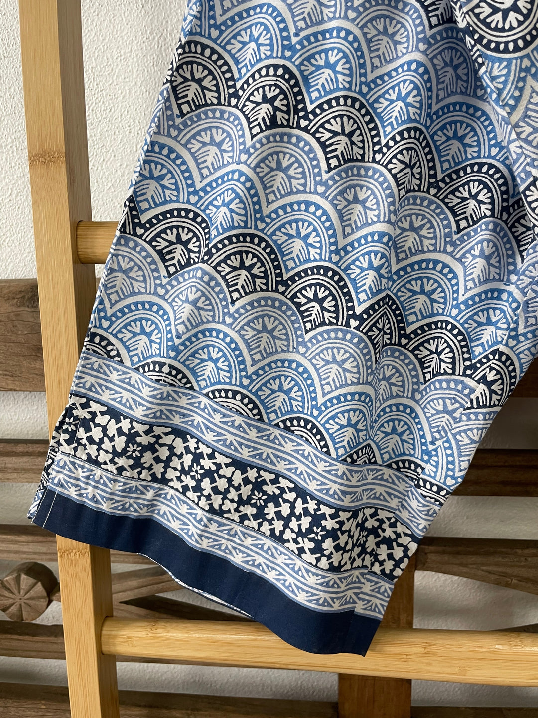 blue printed pants