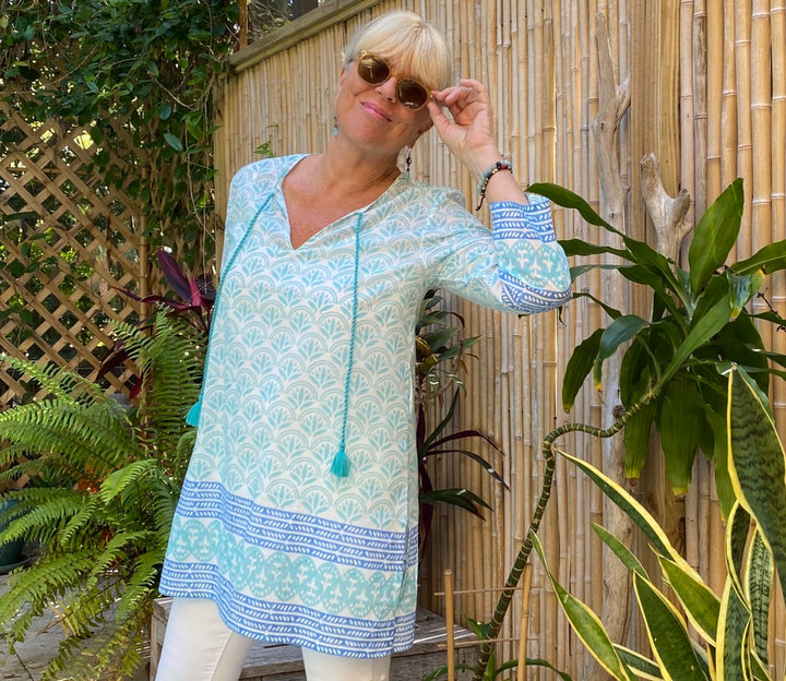 Ananda Tunic - Lotus Print | Cotton Voile