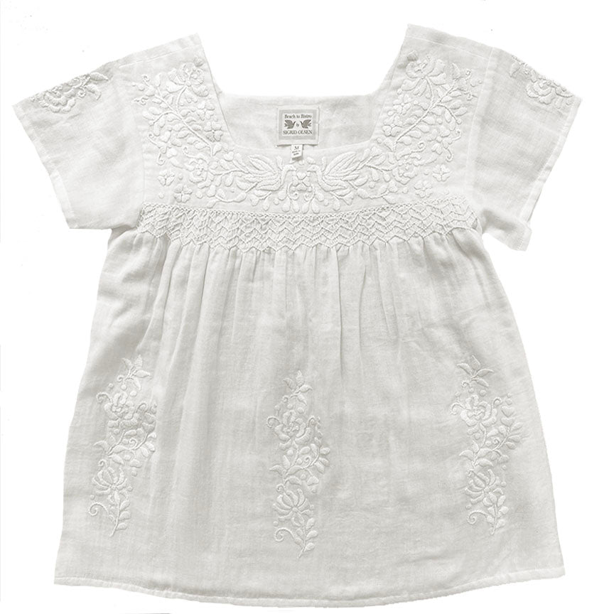 white tunic top by sigrid olsen