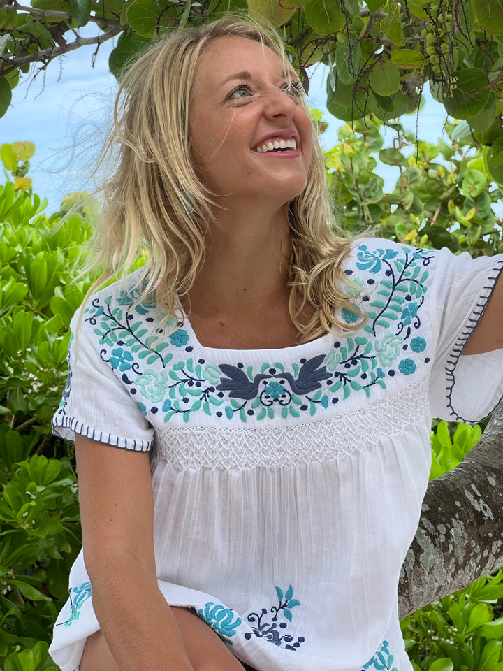 Luisa Blouse - Artisan Embroidered Cotton Top