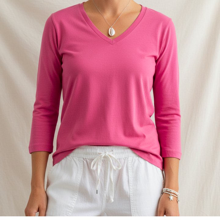 100% Cotton Bahama Vee Neck Tee