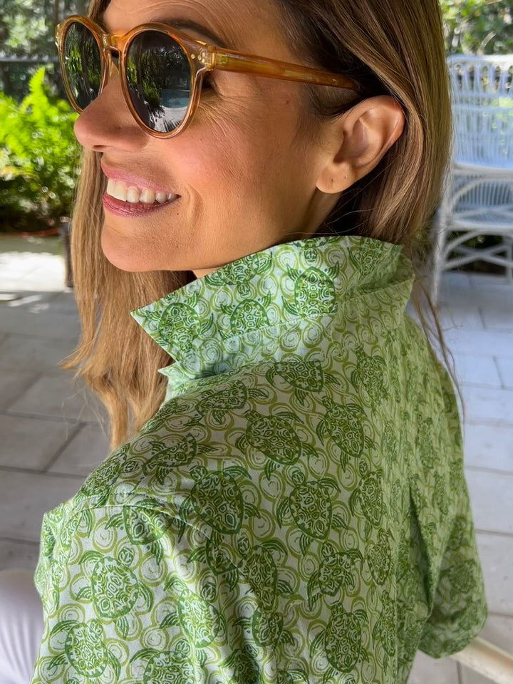 Artisan Shirt-Sea Turtle Print