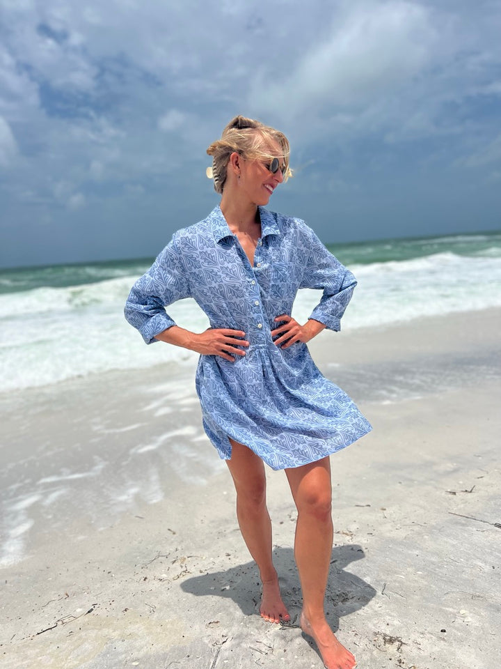 Lush Leaf Tunic | Versatile Cotton Dress or Beach Coverup