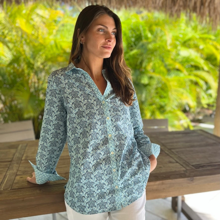 Artisan Shirt-Sea Turtle Print