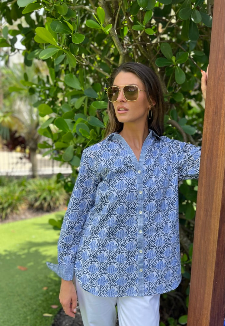 Artisan Shirt-Coral Reef Print