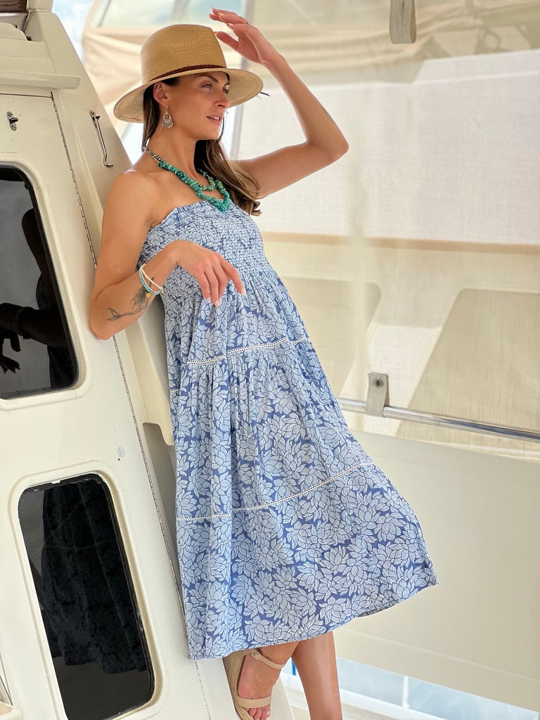 Calypso Skirt - Kauai Flower Print | Convertible to Strapless Dress