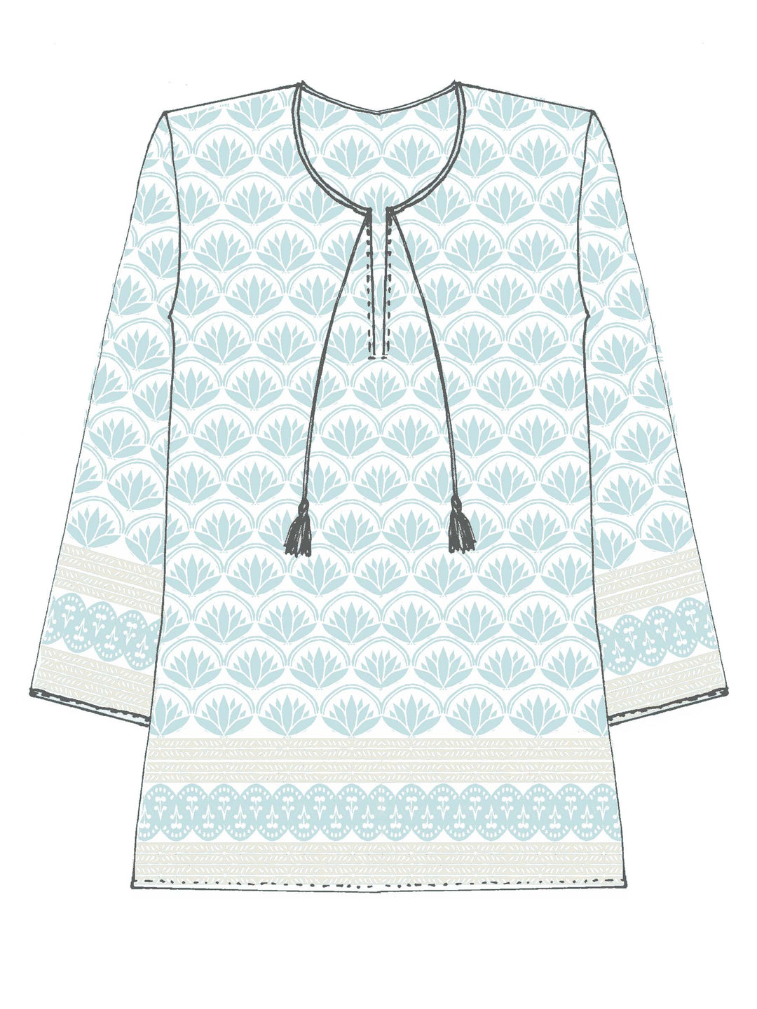 Ananda Tunic-Lotus Print