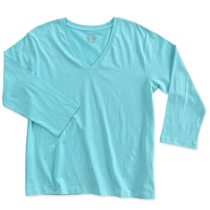 Bahama Vee Neck Tee | 3/4 Sleeves & 100% Cotton
