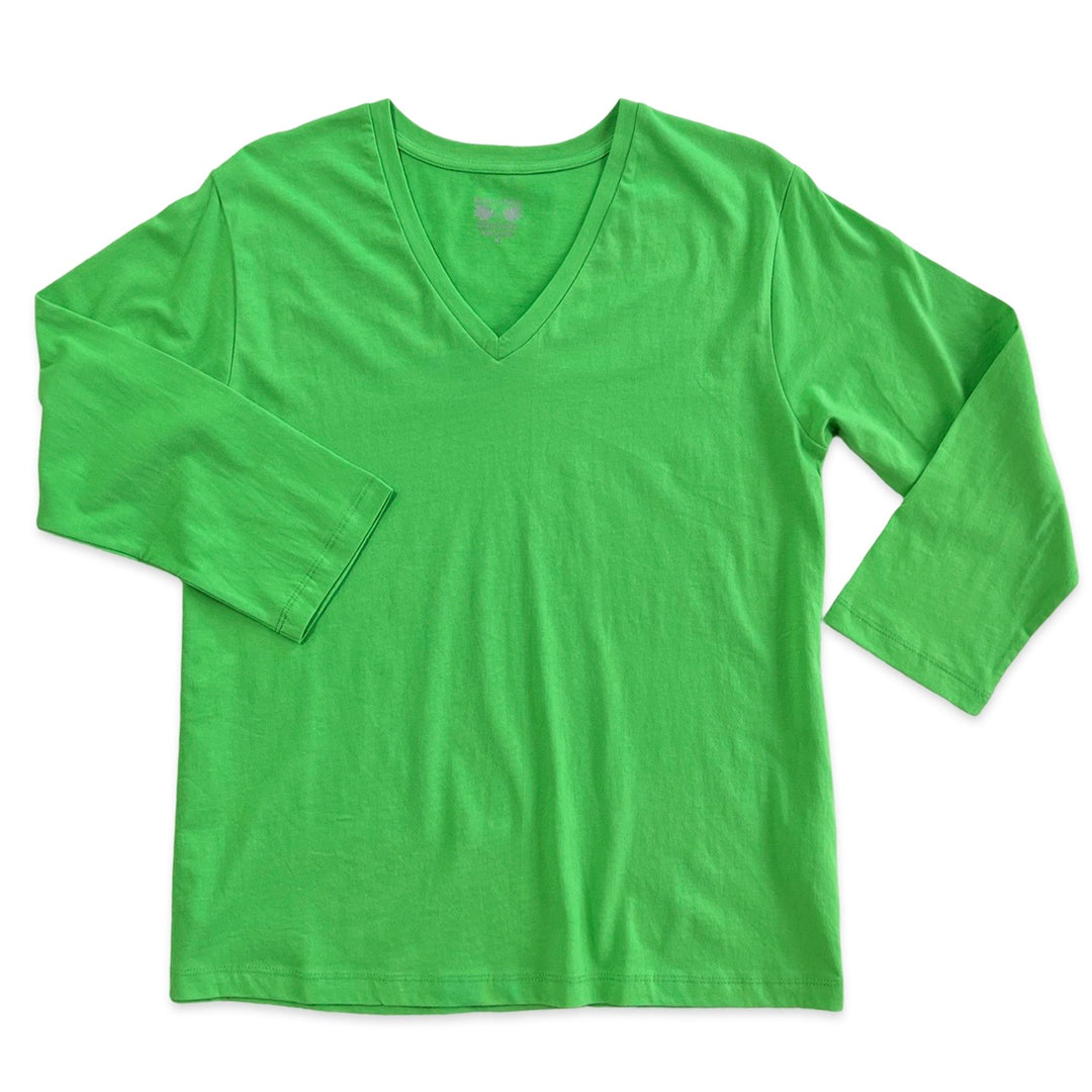 Bahama Vee Neck Tee | 3/4 Sleeves & 100% Cotton
