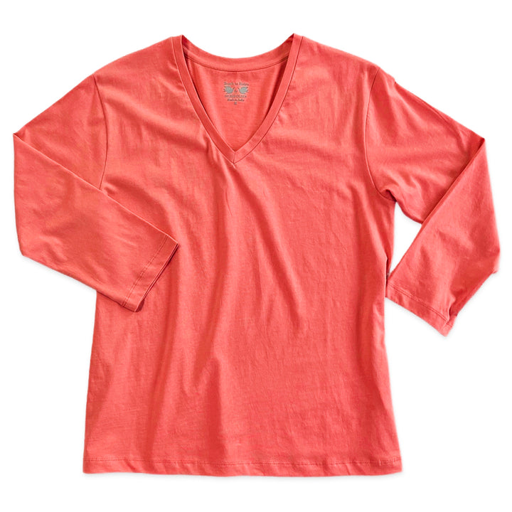 Bahama Vee Neck Tee | 3/4 Sleeves & 100% Cotton