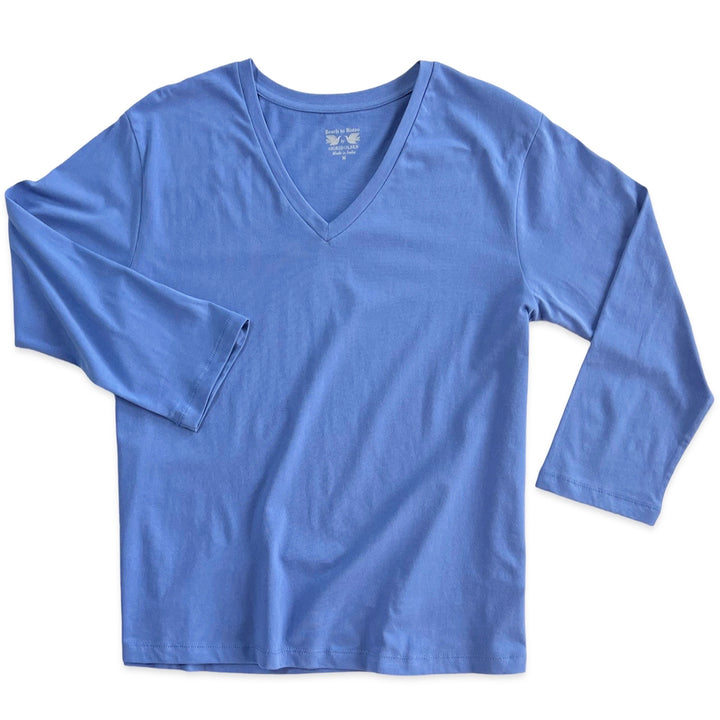 Bahama Vee Neck Tee | 3/4 Sleeves & 100% Cotton