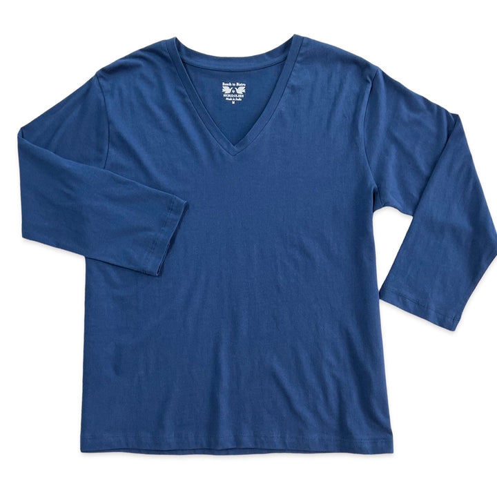 Bahama Vee Neck Tee | 3/4 Sleeves & 100% Cotton