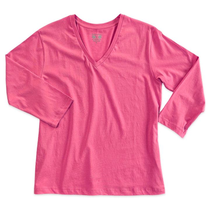 Bahama Vee Neck Tee | 3/4 Sleeves & 100% Cotton