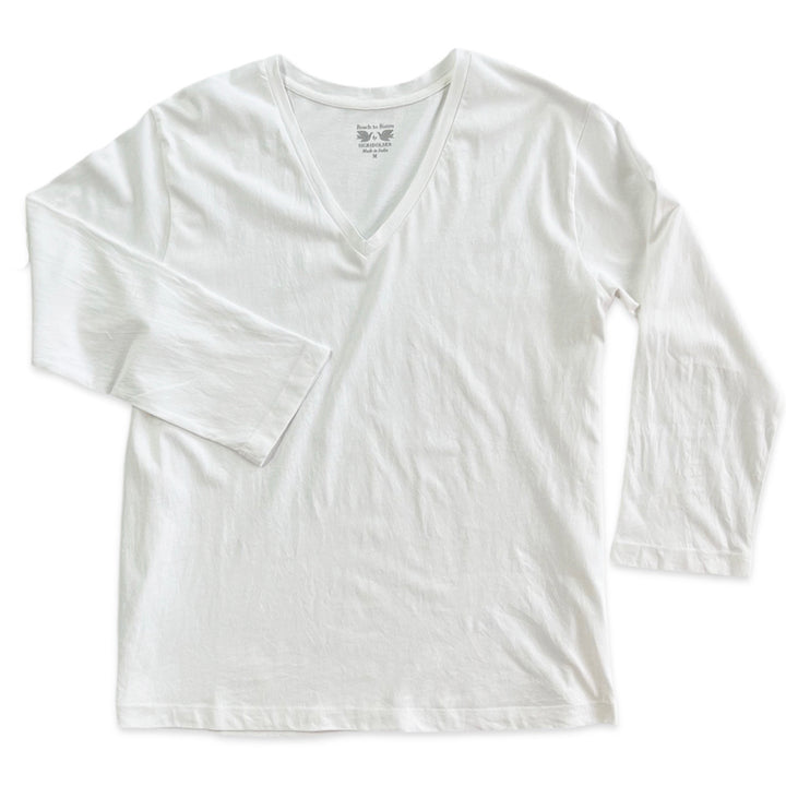 Bahama Vee Neck Tee | 3/4 Sleeves & 100% Cotton