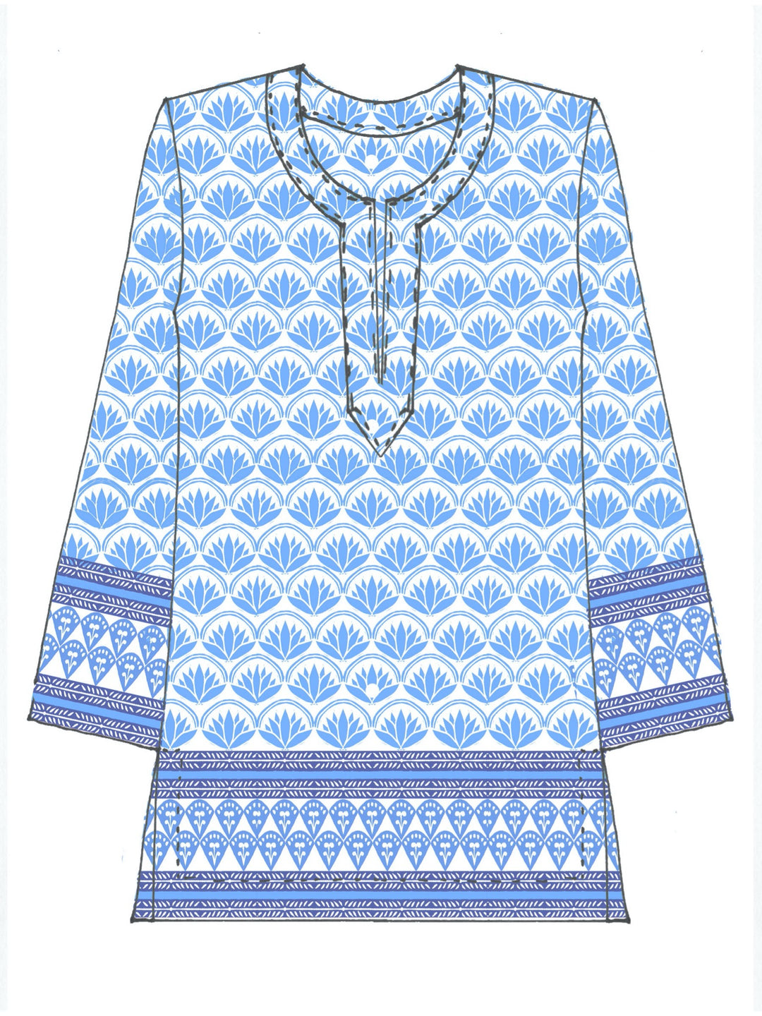 Ananda Tunic-Lotus Print