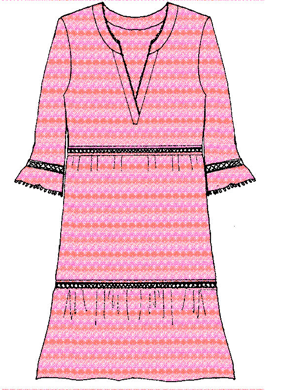 Girl's Moorea Dress-Nightingale Print