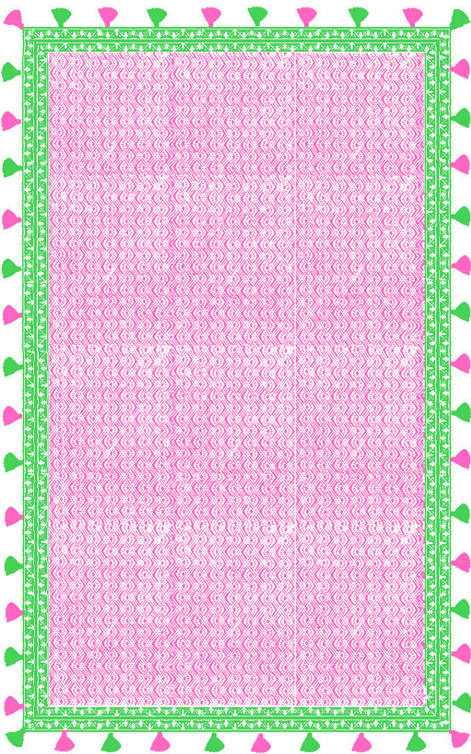 Shanti Tassel Wrap-Trellis Print