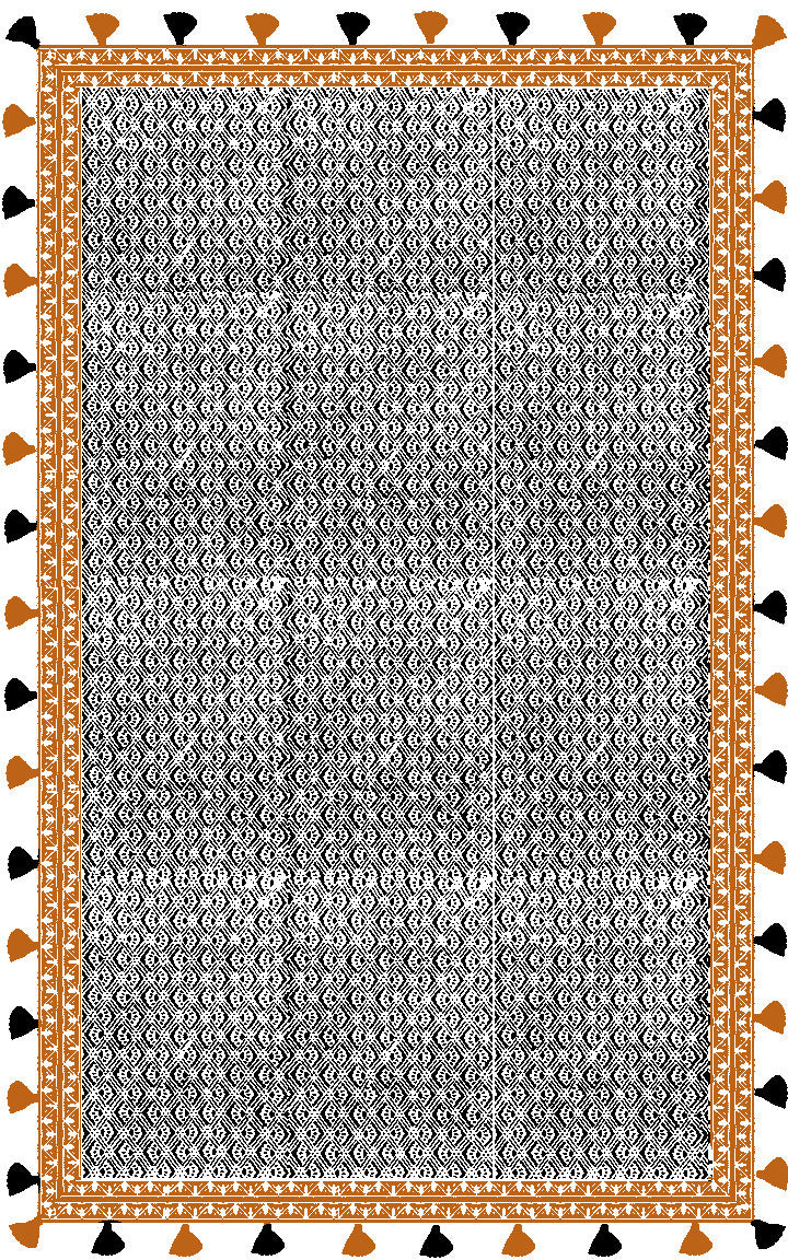 Shanti Tassel Wrap-Trellis Print