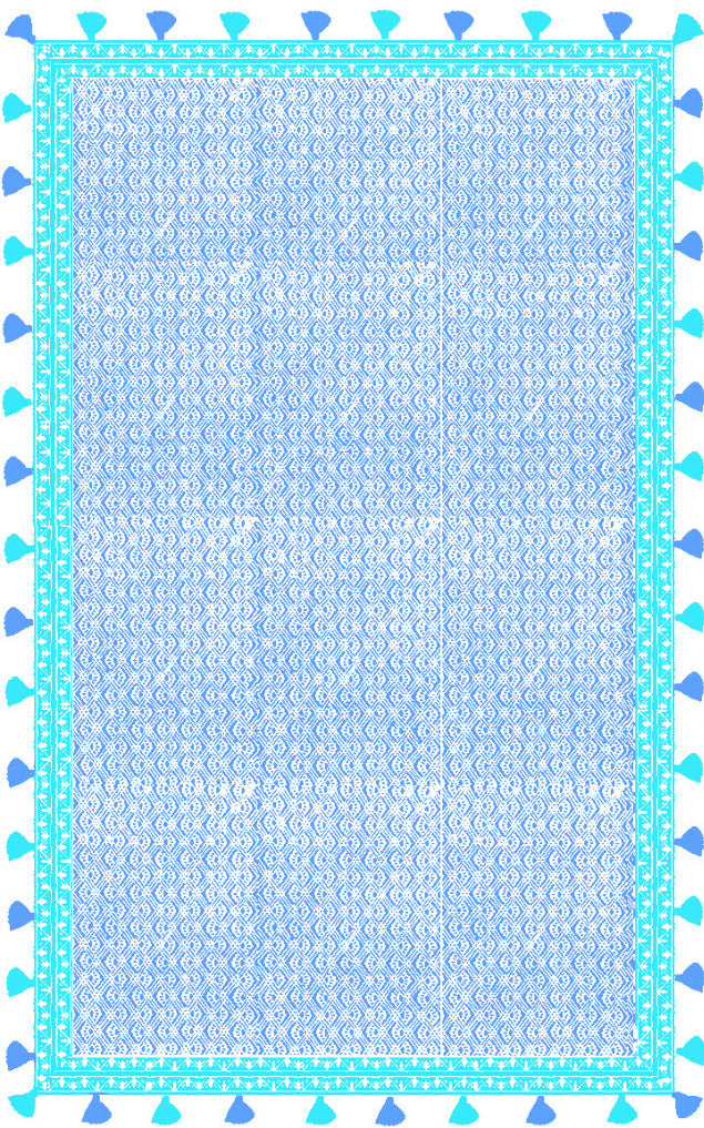 Shanti Tassel Wrap-Trellis Print