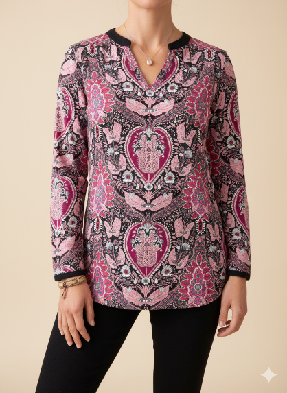 Vintage Silk Paisley Mosaic Top