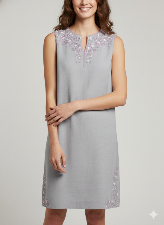 Vintage Embroidered Sleeveless Dress