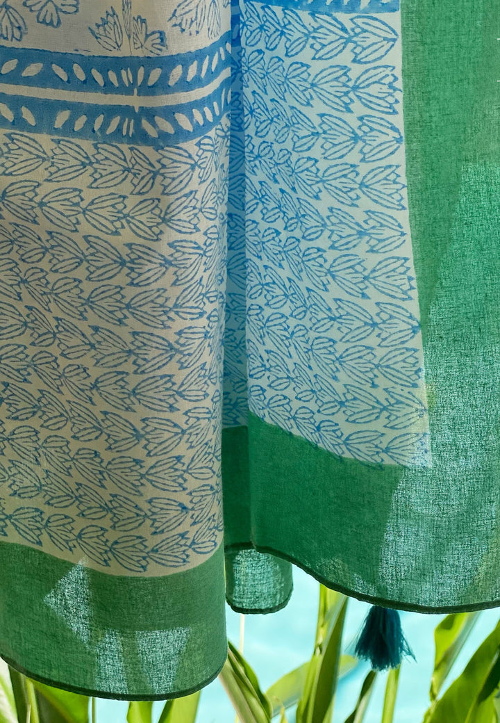 close up of fabric pattern for beach wrap and cover up 