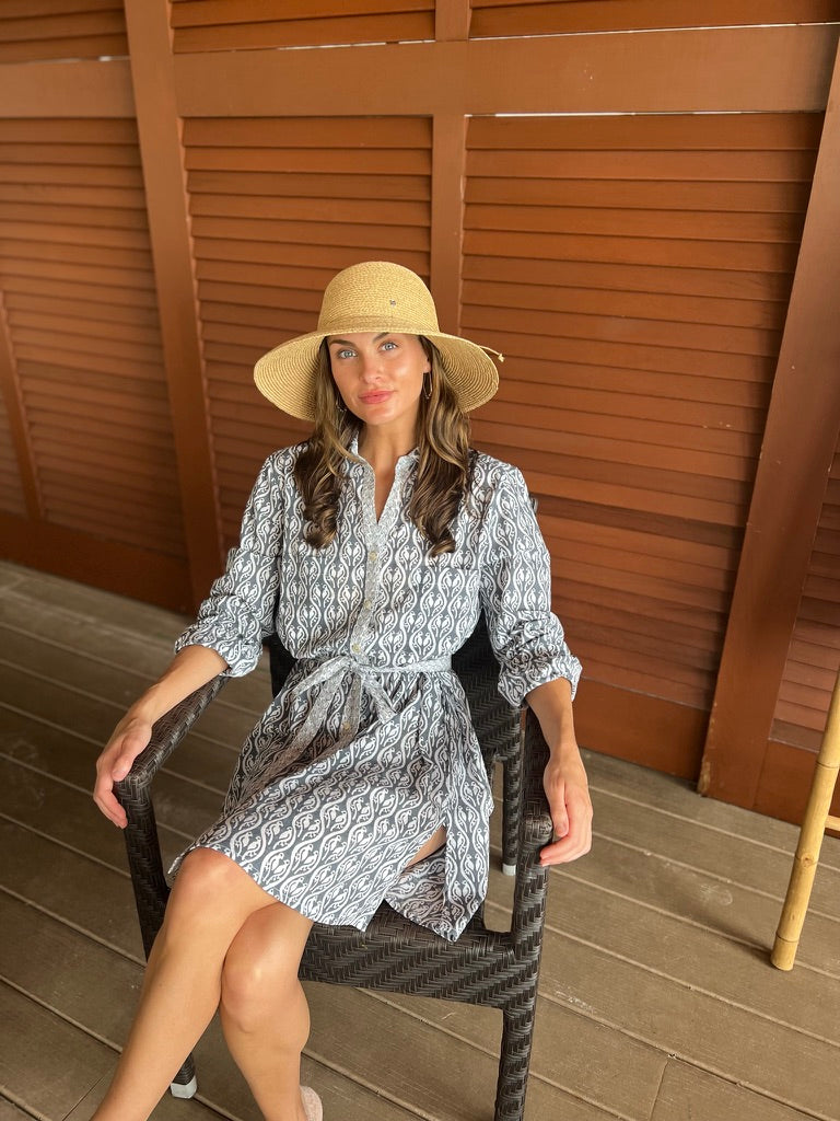 Playa Shirtdress | Lightweight Summer Dress with Lovebirds Print