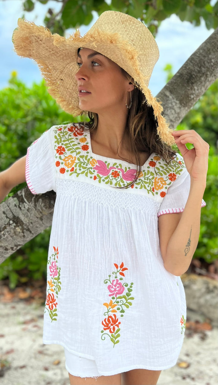 Luisa Blouse - Artisan Embroidered Cotton Top