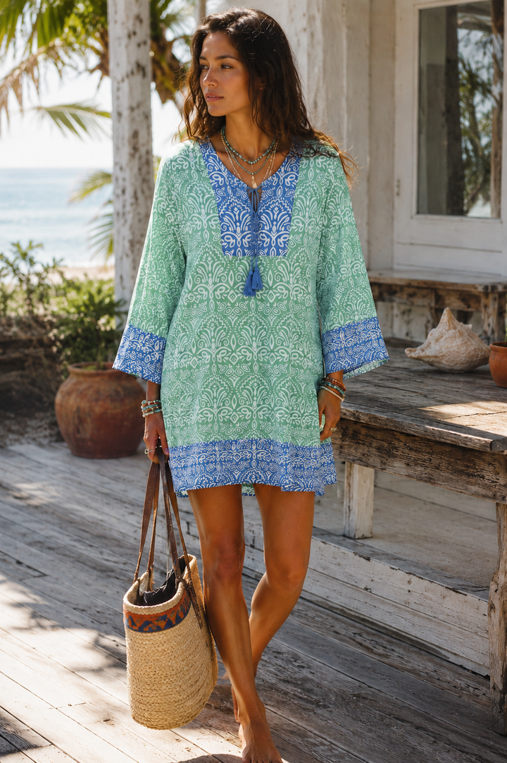 Goa Tunic Dress--Palazzo Print