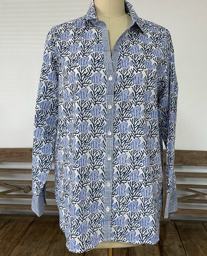 Artisan Shirt-Coral Reef Print
