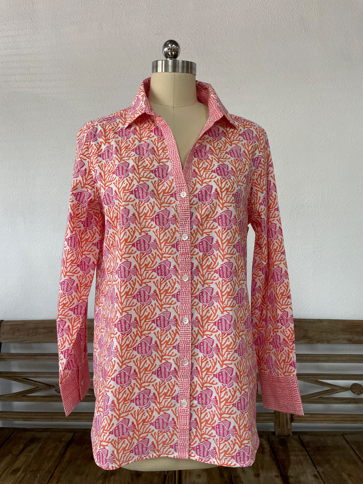 Artisan Shirt-Coral Reef Print