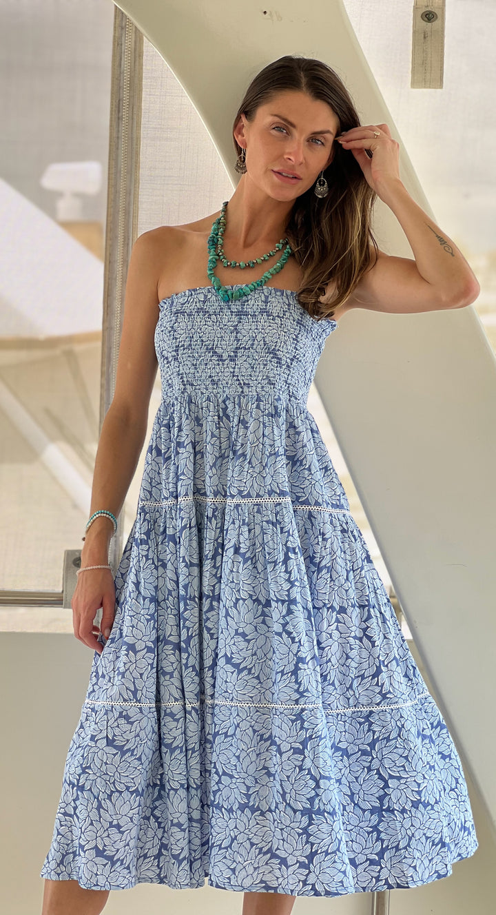 Calypso Skirt - Kauai Flower Print | Convertible to Strapless Dress
