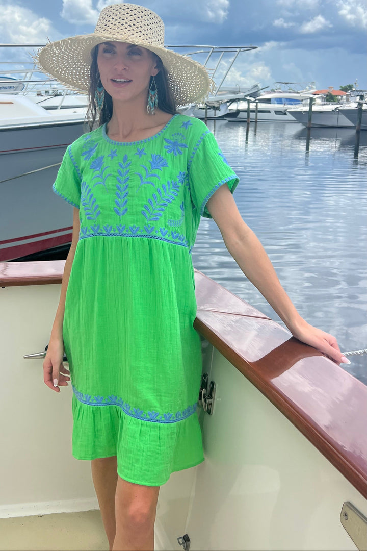 Inez Dress | Shift Dress with Hand-Embroidered Details