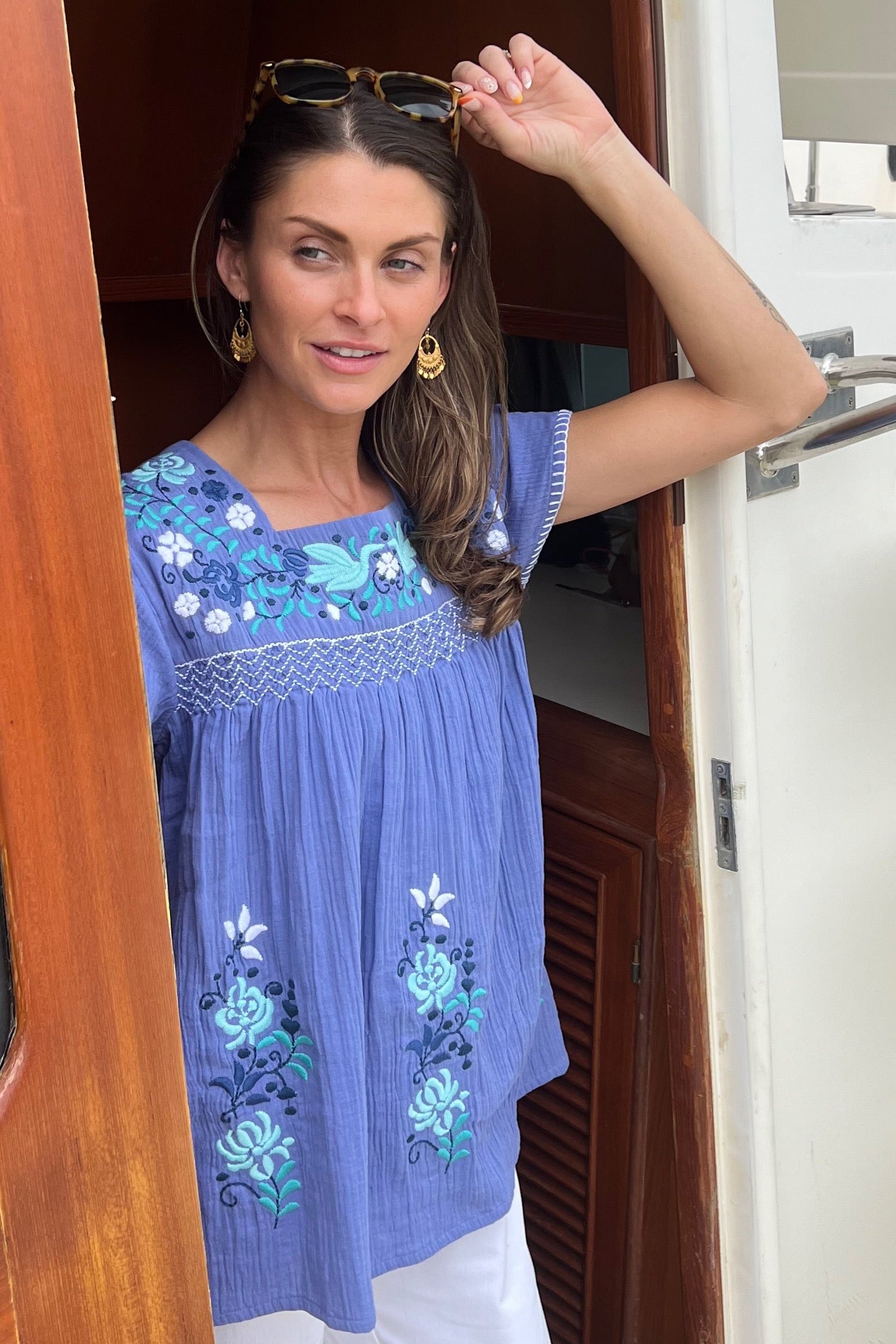 Luisa Blouse - Artisan Embroidered Cotton Top – SIGRID OLSEN