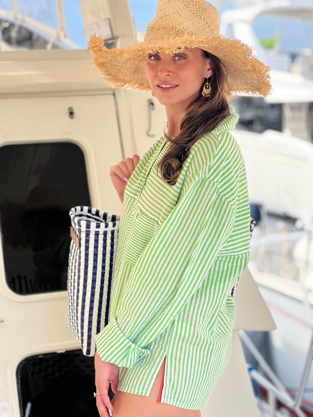 Mixed Striped Boyfriend Shirt