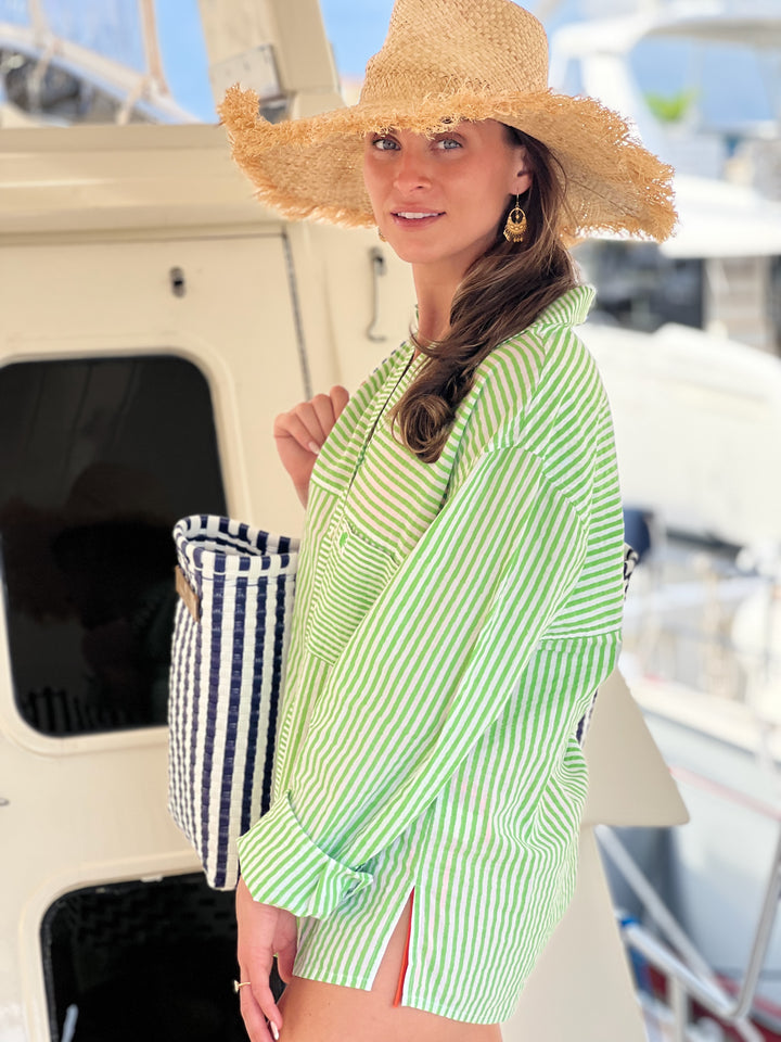 Mixed Striped Boyfriend Shirt
