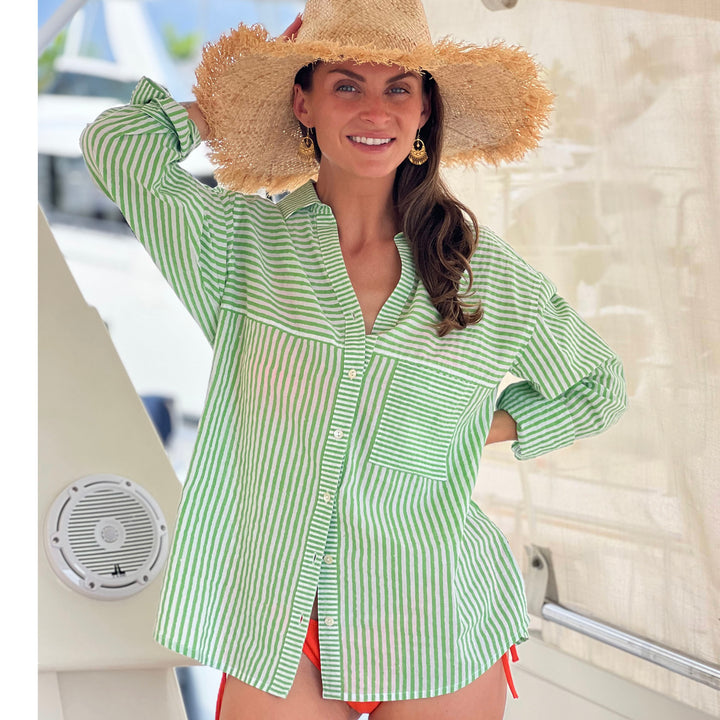 Mixed Striped Boyfriend Shirt