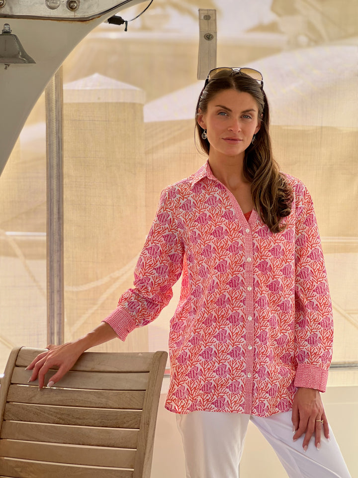 Artisan Shirt-Coral Reef Print