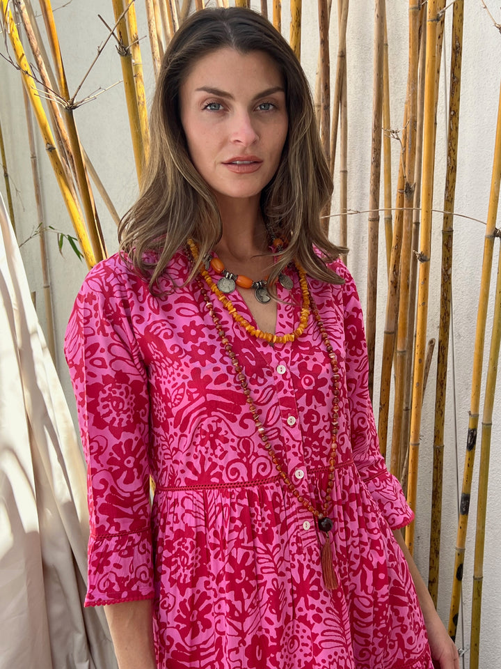 Jamilla Dress | Ankle-Length Dress with Fiesta Print