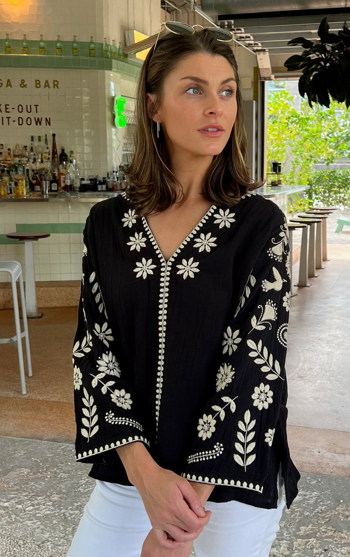 Kiki Blouse | Peasant Style Cotton Top