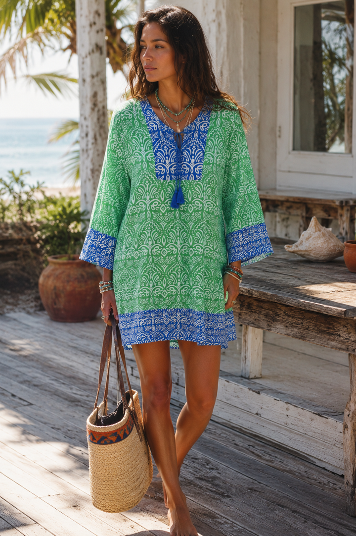 Goa Tunic Dress--Palazzo Print