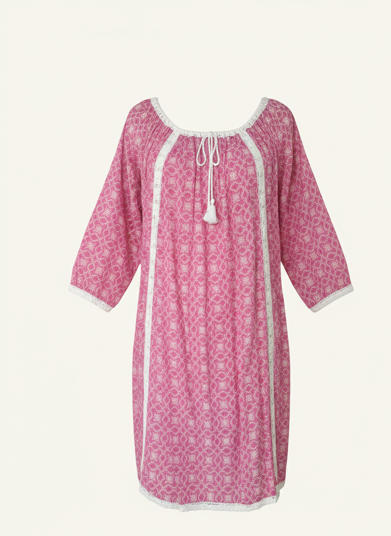 Pink Lace-Detail Dress Sample