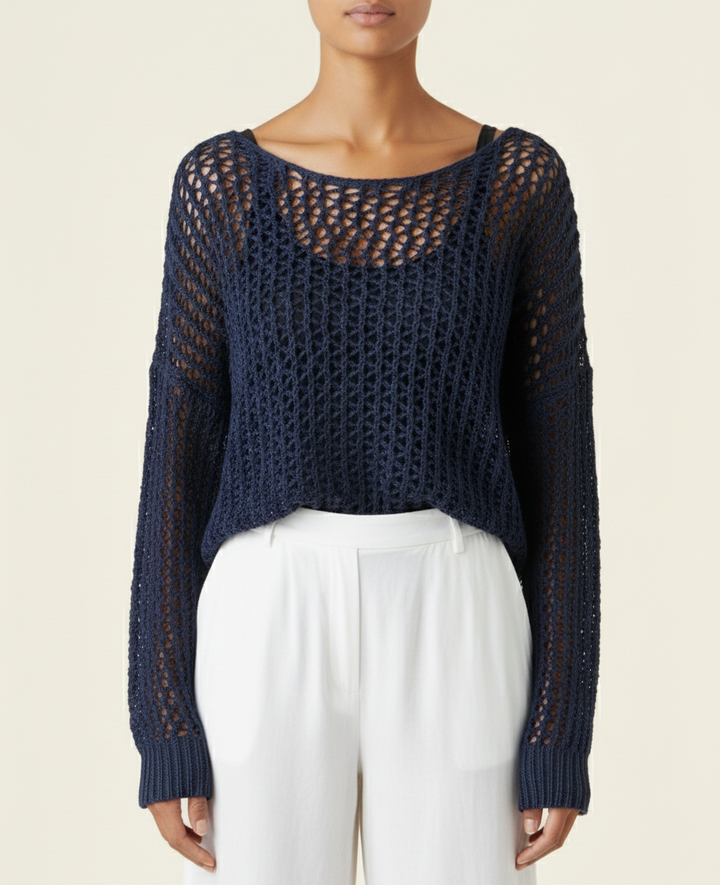 Navy Knit Top Sample