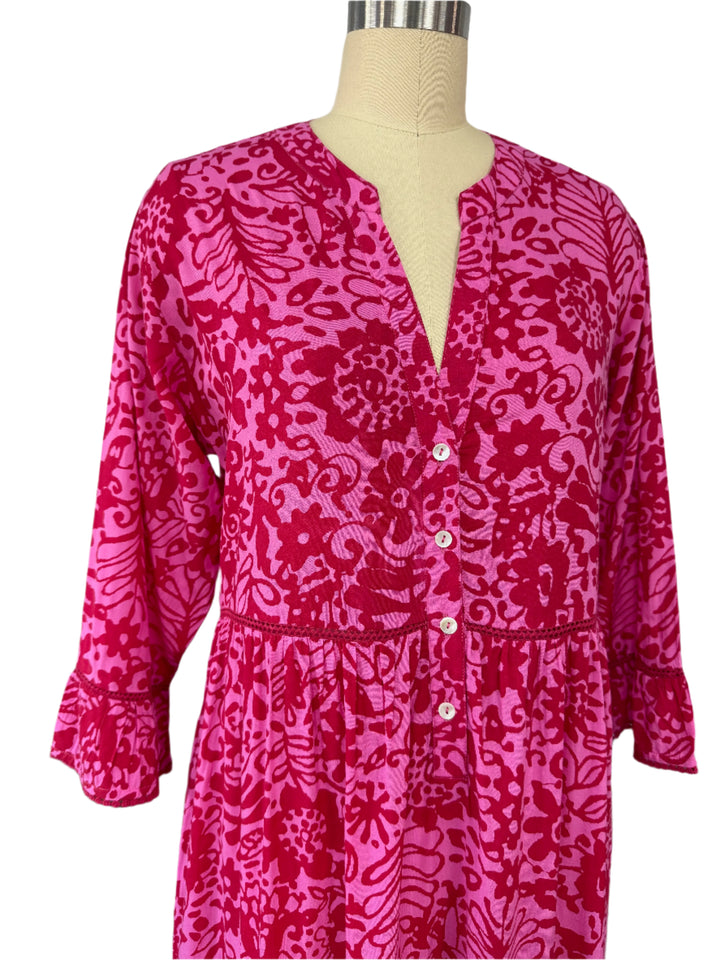 Jamilla Dress | Ankle-Length Dress with Fiesta Print