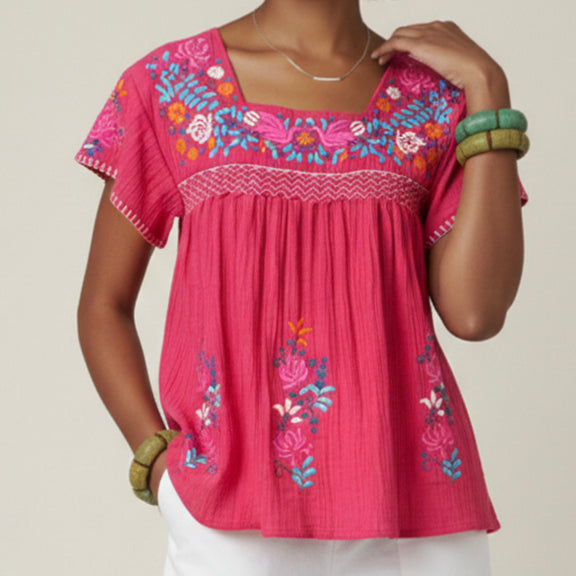 Luisa Blouse- multi embroidery