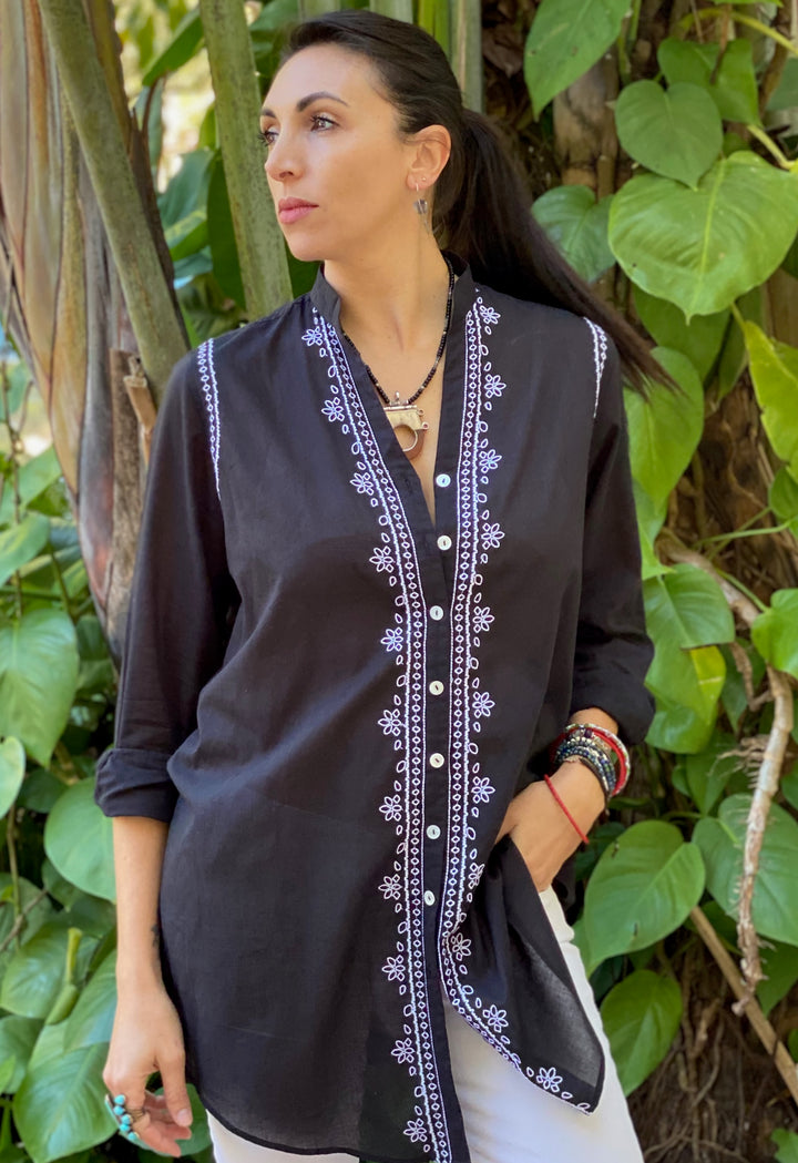 Voile Shurta-Convertible Tunic Shirt