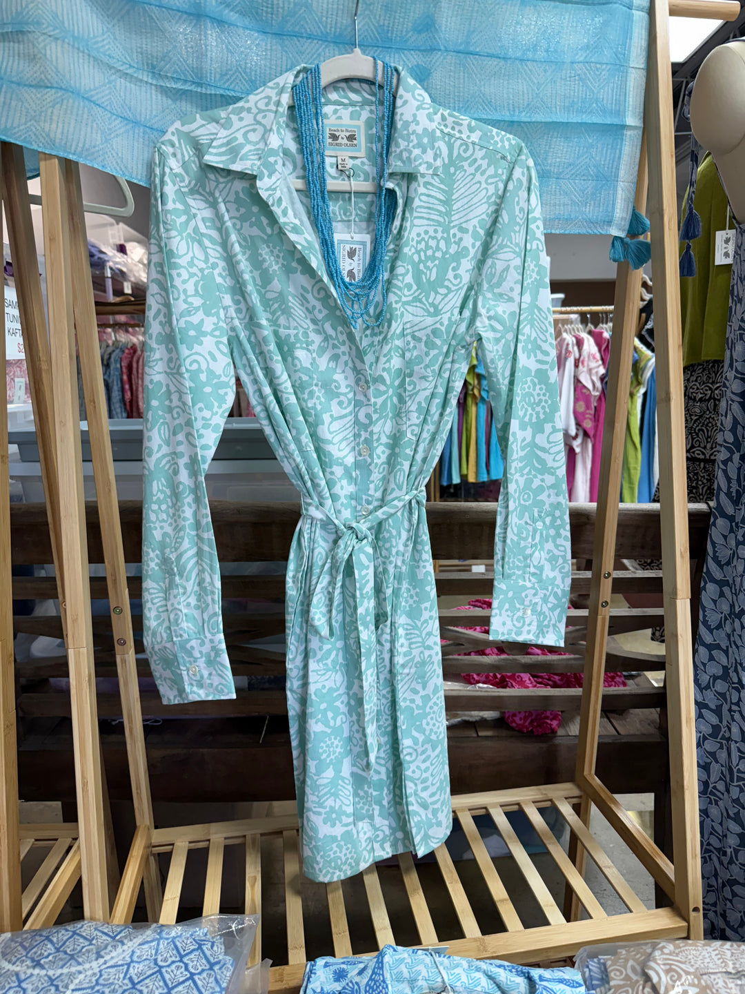 Sample Aqua & White Dress