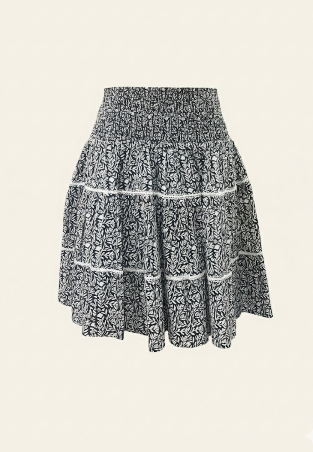 Floral tiered skirt on a white background