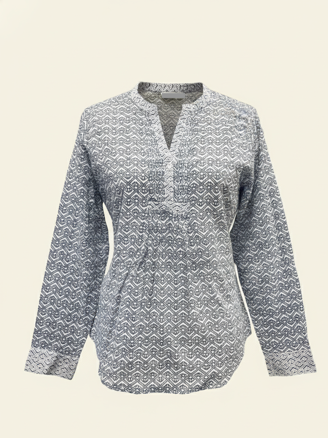 Patterned shirt on a beige background